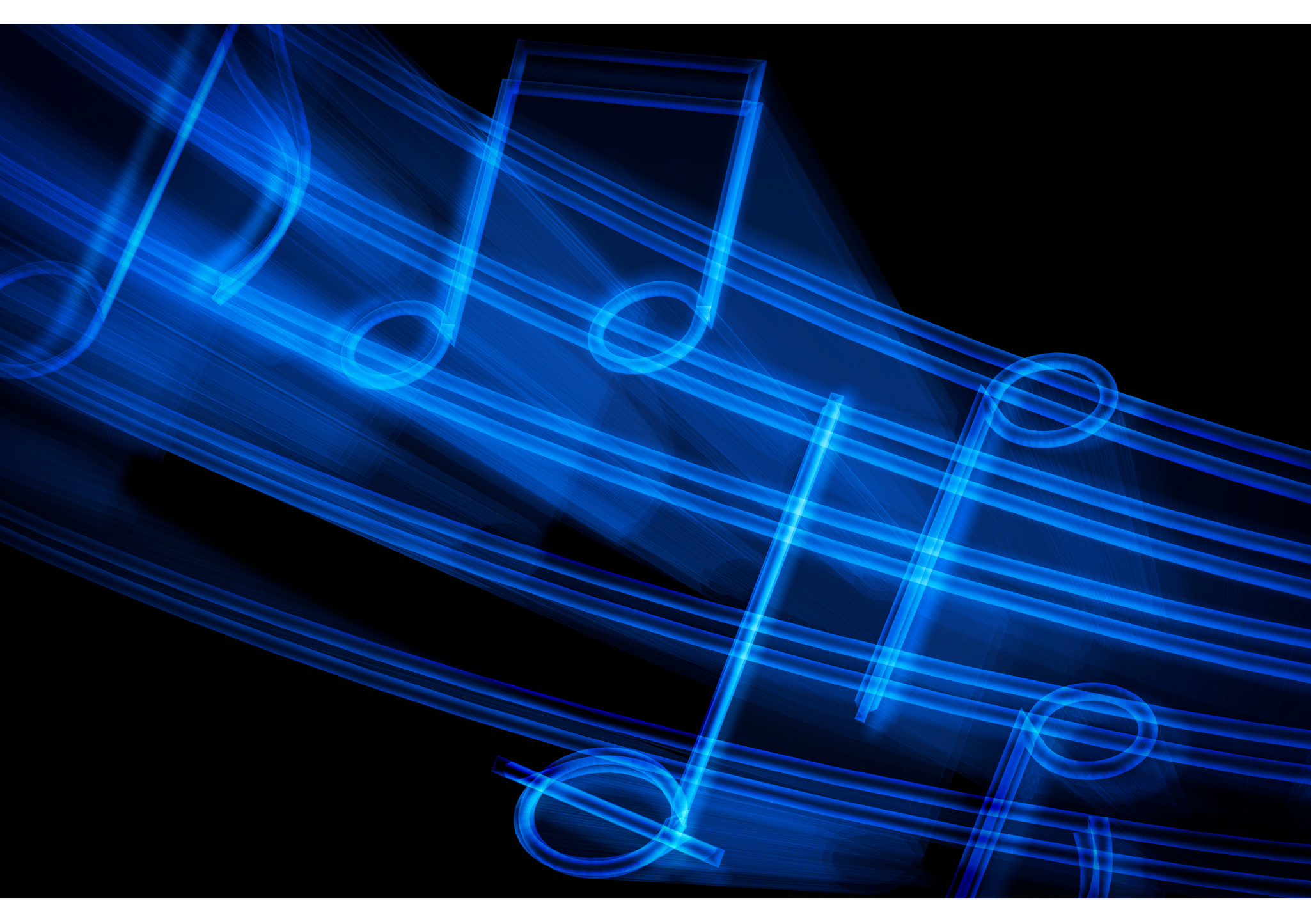 Neonsinisiä nuotteja tummalla pohjalla