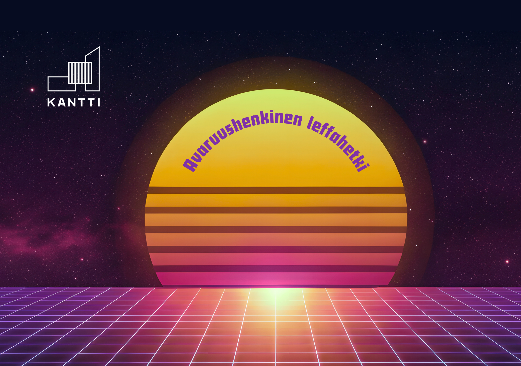 Futuristisella avaruuspohjalla teksti "Avaruushenkinen leffahetki" sekä Kantti-logo.