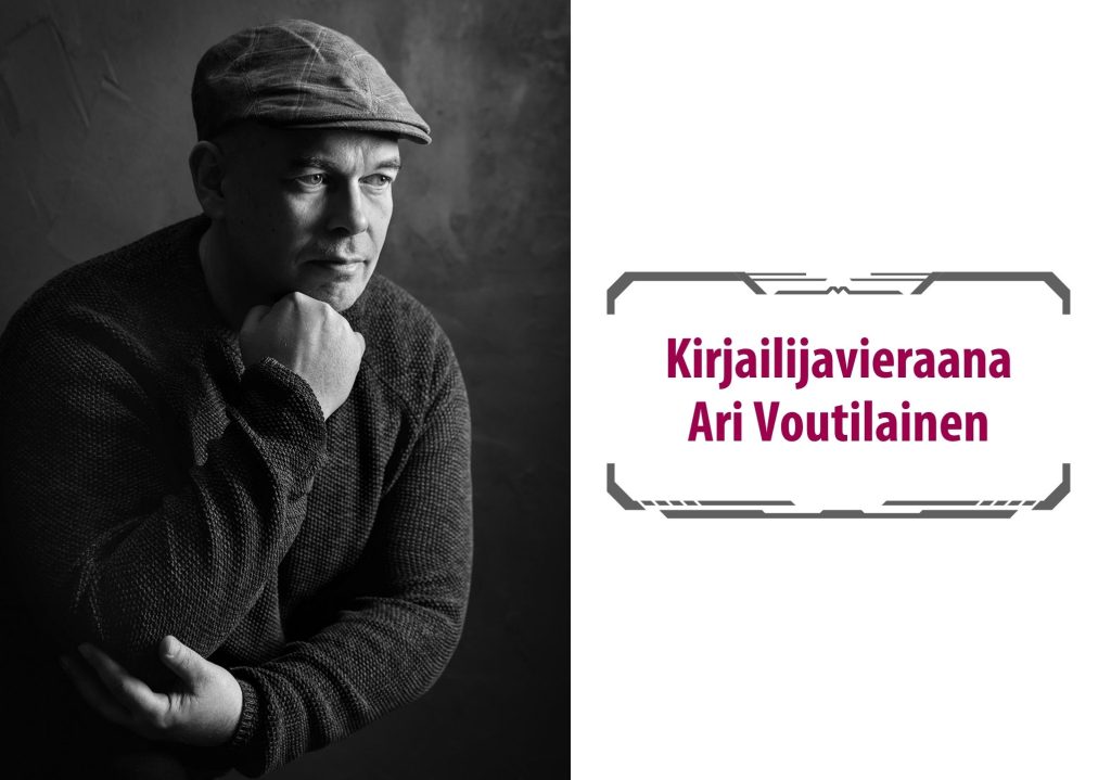 Lätsähattuinen Ari Voutilainen tummanpuhuvassa potretissa.