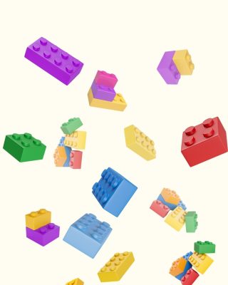 Monenväriisä legoja.